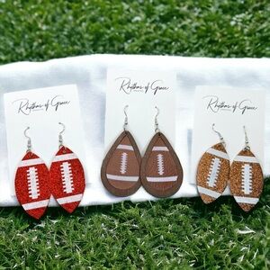 Kick Off Your Style: Stunning Football Dangle Earrings! 3 Styles to Choose From